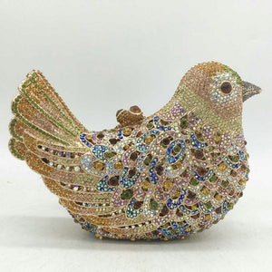 Rhinestone Bird Cocktail Evening Clutch (Several Colors)