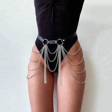 Load image into Gallery viewer, Layered Leather Belt With Chains Body Harness Sexy Waist Goth Accessories Strap Adjustable Festival Girls Jewelry
