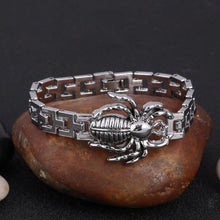 Load image into Gallery viewer, ZOSHI Silver Color Men&#39;s Steel High Quality Biker Man Skull charms Bracelet Chain Factory Price Bracelets &amp; Bangles
