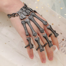 Load image into Gallery viewer, Halloween Bracelet Punk Exaggerated Ghost Hand Skull Metal Texture Double Finger Bracelet Female
