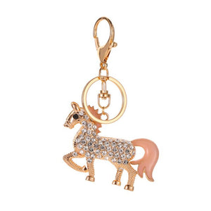 Women Cute Rhinestone Unicorn pony Design Keychain Bag Car Key Ring Charm Pendant Best Gifts for Purse 2020