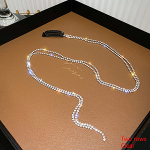 Shiny Rhinestone Head Chain Invisible Hairpin Hair Clip Headdress Jewelry Luxury Long Tassel Bride Ornaments Hair Accessories