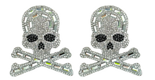 Load image into Gallery viewer, Reusable Skull &amp; Bones Rhinestone Pasties w/ Body Glue for Reapplication
