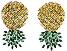 Load image into Gallery viewer, Reusable Upside Down Pineapple Rhinestone Pasties w/ Body Glue for Reapplication
